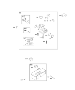 Carburetor, Fuel Supply Diagram and Parts List for 9D902-2083-XX  Briggs and Stratton Engine